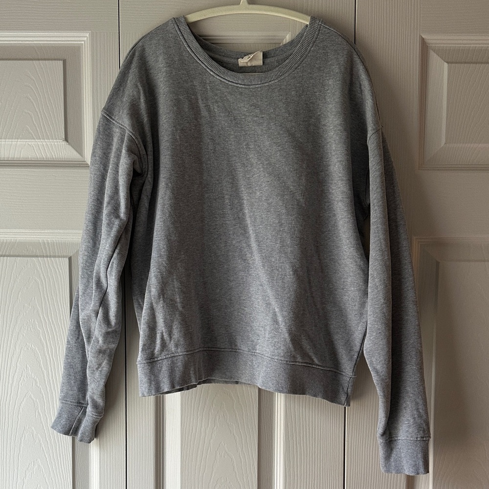 Pact Women's Heather Gray Crew Neck Sweater